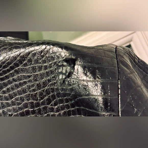 ELEN TRACY Vintage Embossed Leather Jacket - Picture 4 of 6